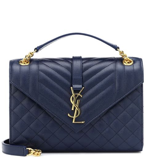 ysl navy medium calfskin shoulder bag|Women's Saint Laurent Handbags .